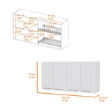 ZUN Stockton Rectangle Four Swing Doors Wall Cabinet White B06280442