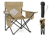 Folding Camping Chair, Heavy-Duty Metal Frame Portable Outdoor Chair with Cup Holder, Insulated 72175565