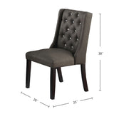 Set of 2 Polyfiber Upholstered Dining Chairs, Espresso B016P226022