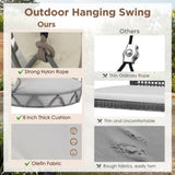 Outdoor Porch Swing Chair Hanging Basket, Hanging Chair with UV Resistant Cushion, Olefin Fabric for N704P256425A