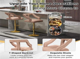 Luxury Dutch Velvet Bar Stools with Adjustable Height , Swivel Seat & Gold Metal Base 40897804