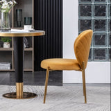 Amoa Contemporary Velvet Upholstery Dining Chair, Yellow T2574P164531