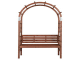 6.8FT Wooden Arch with Bench for 2 People, Garden Arbor Trellis for Climbing Plant, Outdoor Garden 45167826