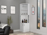 Syrah Corner Bar Cabinet, Two External Shelves White B070102687