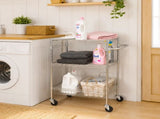 3-Tier New Multipurpose Rolling Cart, Chrome Color, 495lbs Load Capacity 03092420