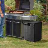 40*40*57cm Iron Frame Gas Bottle Storage Rattan Side Table Black Gradient 71591038