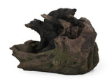 22.0" High DATONA FOUNTAIN Outdoor Weather Resistant Floor Fountain with Light, Light Brown Black 71778.00LBLK