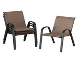 Stackable Outdoor Dining Chairs Set of 4, Textilene Patio Chairs with Powder-Coated Metal Frame, T3623P505166