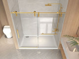 56-60" x 76" H Frameless Sliding Shower Door, 5/16" Clear Tempered Glass, Stainless Steel W1675P412316