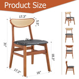 ZUN The stylish and durable solid wood dining chair, small curved back, PU cushion, and beautiful shape W1151P154834