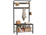 Hall Tree with Shoe Bench and Coat Rack, 4-in-1 Coat and Shoe Rack for Entryway, Mudroom Storage, 90493113