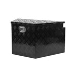 ZUN 33 Inch Heavy Duty Diamond Plate Aluminum Trailer Tongue Box Pickup Truck Tool Box Storage Organizer W1239125503