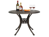 78*78*75cm Circular Diamond Top Courtyard Cast Aluminum Table Bronze 23420766