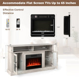 58" TV Stand with RGB Fireplace Gray- Smart App Remote Control, 4777 BTU Heater 30487667
