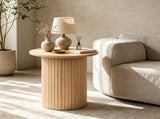 Minimalist Round Pedestal Side Table, Space-Saving Stable Nightstand with Rounded Edges & Anti-Slip 75252296