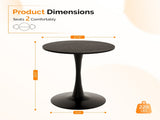 Round Tulip Dining Table, 27.6 Inch Circular Kitchen Table for 2 People, Melamine Laminated MDF 94018467