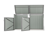 Garbage Bin Shed Stores 2 Trash Cans Metal Outdoor Bin Shed for Garbage Storage,54 cubic feet of W1598P357715