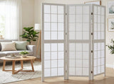 3.94ft White Painted 3-Panel Folding Screen Split-Section Design 72853291