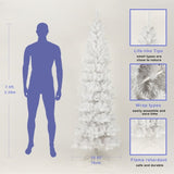 ZUN 7.5FT White Slim Artificial Christmas Tree Includes Foldable Metal Stand 03440975