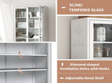 Metal Kitchen Pantry - 72" Tall Storage with 5 Adjustable Shelves, White Freestanding 19252477