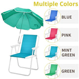 Folding Beach Chair with Umbrella Adults, Lightweight Porable Camping Chair with 265lbs Capacity 85132895