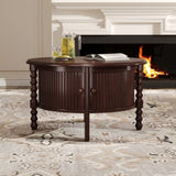 Vintage Round Coffee Table Storage in 30.3" for Living Room, Mid Century Modern Cocktail Table N735P277387D
