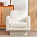 360&deg Modern Swivel Accent Chair,30" W Teddy Sherpa Round Armchair,Thick Padded Single N723P225031K