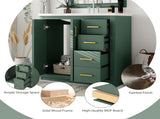 30'' Bathroom Vanity with Ceramic Sink Combo, Solid Wood Frame Bathroom Storage Cabinet, N710P191947F