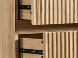 Handleless Grille-Finished 4-Drawer Bedside Table P2 Particleboard MDF & Melamine Veneer 74317864