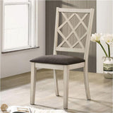 ZUN Antique White Solid wood Set of 2 Chairs Unique Design Back Kitchen Dining Room Breakfast Grey HS11CM3491SC-ID-AHD