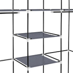 ZUN 69" Portable Clothes Closet Non-Woven Fabric Wardrobe Double Rod Storage Organizer Gray 98225165