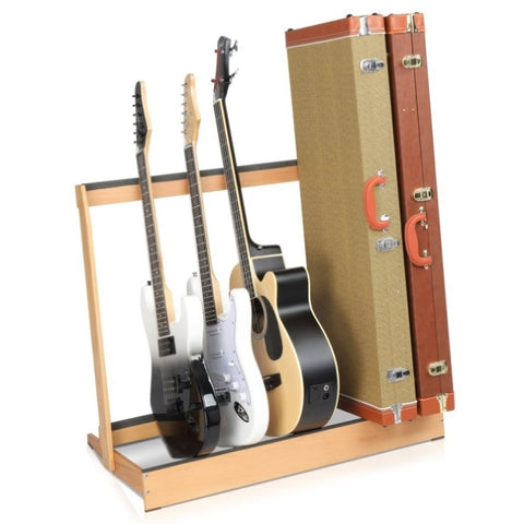 ZUN Folding Hardwood Guitar Case Stand for Electric Guitar, Bass, or Acoustic Guitars Hard Case,Save 07142406