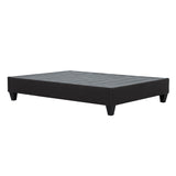 ZUN Dark Grey Upholstered Platform Bed Frame, King B011P199721