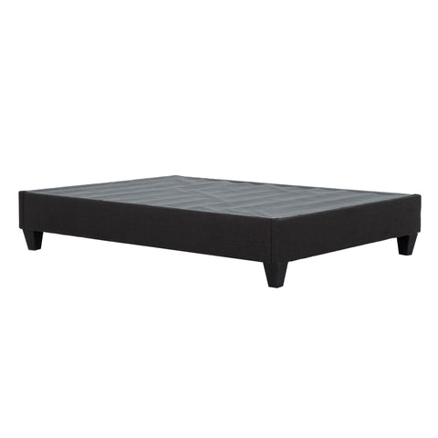 ZUN Modern Dark Grey Upholstered Platform Bed Frame, Queen B011P199723