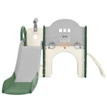 ZUN Kids Slide Playset Structure 7 in 1, Freestanding Spaceship Set with Slide, Arch Tunnel, Ring Toss PP319756AAF