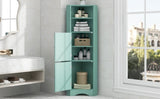 ZUN Tall Bathroom Corner Cabinet, Freestanding Storage Cabinet with Doors and Adjustable Shelves, MDF WF293800AAC