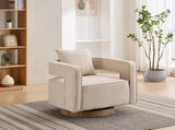 28.94"W Swivel Accent Open Back Chair Modern Comfy Sofa Chair With Weathered Base For Nursery W3188P417884