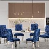 Set of 2 Modern Dining Chairs with Plush Velvet Upholstery, Sturdy Stainless Steel Legs & S-Shaped D772095825