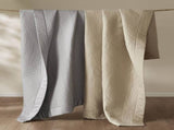 King 3 Piece Cotton Quilt Set Light Gray B035P496601