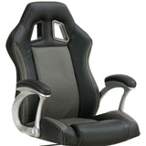 Black and Grey Swivel Office Chair with Casters B062P153800