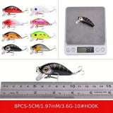 ZUN 56pcs mixed bait small artificial high-quality professional crank bait swing fishing tackle 01185105