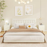 White Modern Nightstand Side Table with Drawers 17641340