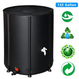 ZUN 132 Gallon Folding Rain Barrel Water Collector Black 97678622