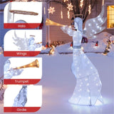 5 Feet Lighted Christmas Angel, 100 LED Twinkling Lights, Weatherproof Metal/Mesh Xmas Decor for 61618864