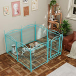 ZUN Dog Playpen Indoor 32 inch 8 Panels Metal Dog Pen Pet Dog Fence Outdoor Exercise Pen with Doors, W368P234003