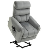 ZUN Grey Velvet Recliner Chair,Power Lift Chair with Vibration Massage, Remote Control 11353341