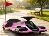 12V Pink Kids Electric Drift Go Kart Slow Start, Music, Colorful Lights 98813158