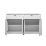 Modern Wave-Pattern Sideboard Cabinet with 2 Drawers and 4 Doors, 3-Level Adjustable Shelves, N711P269068K