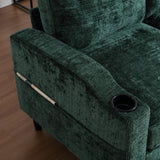 UNITED WE WIN Sofa for three, solid wood frame, Chenille fabric, side pocket, with two cup holders, W1568142741