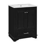 24'' Bathroom Vanity with Ceramic Sink Combo, Modern Freestanding Storage Cabinet with Silver N710P194893B